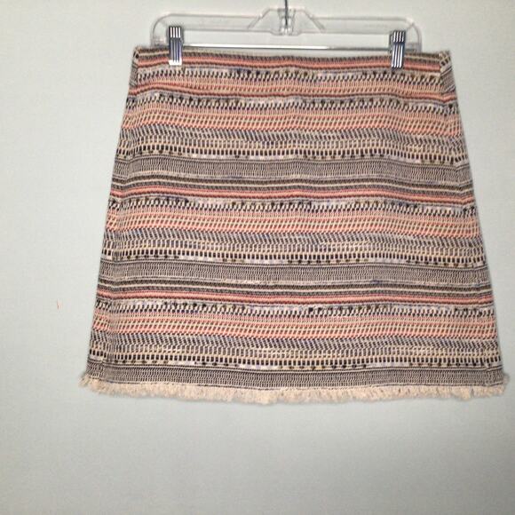 Loft Outlet Textured Fringe Hem Skirt Sz 12 - Picture 1 of 8